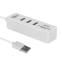 Concentrador USB 2.0 de 5 puertos con lector de tarjetas