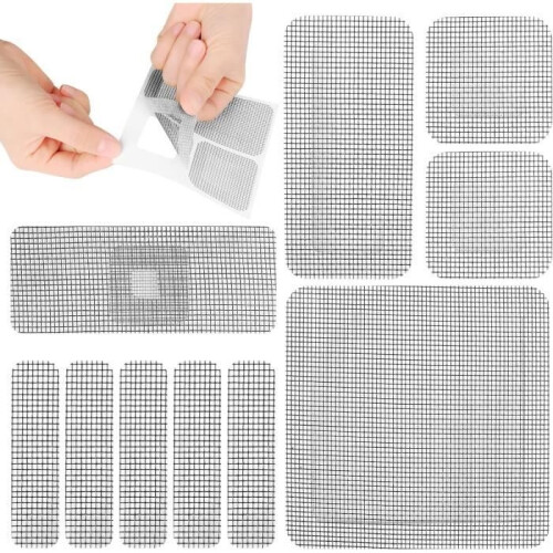 Window Screen Repair Kit - 30pcs - Hook and Loop Fastener - Fiberglass