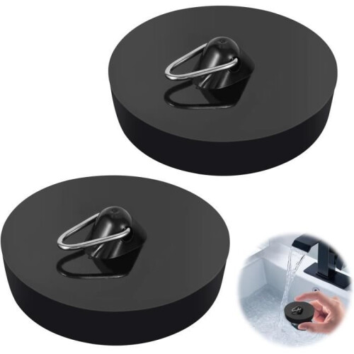 2Pcs Kitchen Sink Plug, Universal Bathtub Plug, Bathroom Sink Plug with Hanging Ring for Sink