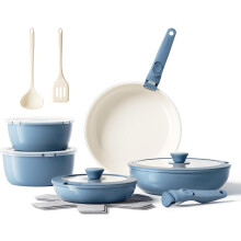 Redchef Ceramic Pots and Pans Set Non Stick, 16 pcs Nonstick Cookware Set with Detachable Handle, Non Toxic