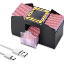 Automatic Card Shuffler - Brand - Model - USB-C/Battery - Black - Adult - 1 or more players