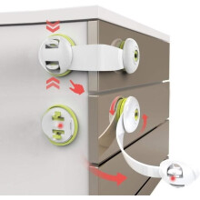 10pcs Child Safety Locks, No Tools or Drilling Required for Kitchen Cabinets, Drawers, Appliances
