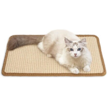Cat Scratching Mat, 50 x 30cm, Natural Sisal, Horizontal Scratching Mat, Cat Floor Mat, Protects Carpets and Sofas