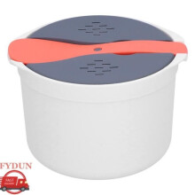 Rice Cooker - FYDUN - Microwave - 2 L - Heat Resistant PP Material - Orange Red Gray White