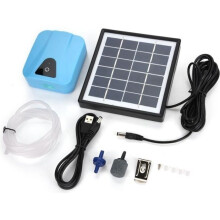 Solar Aquarium Air Pump Oxygen USB Waterproof - Blue - 10 x 8 x 3.5 cm