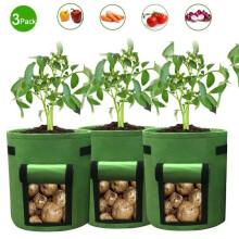 3 PC Potato Grow Bags Planting Pouch Fabric Pots Premium Breathable Fabric Bags for