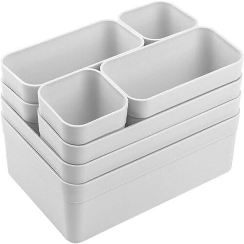 Drawer Organizer - Unspecified - 8 Pieces - 3 Sizes - Sturdy Plastic - Contemporary Design