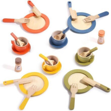 Kids Kitchen Set, Wooden Toys, Tableware (Set, 24 Pieces), (24 Pieces)