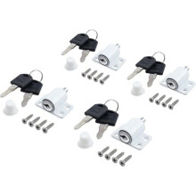 4pcs Sliding Door Window Locks with Child Safety Key White YYV