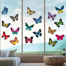 20x - Butterflies - Repositionable electrostatic stickers - Against bird impacts and collisions on window glass