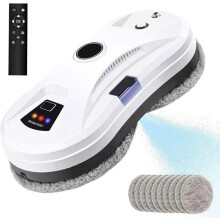 5600Pa Window Cleaning Robot - Water Spray Function - 3 Modes, Remote Control and 10 Cleaning Cloths