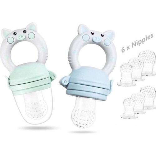 Baby Feeding Pacifier - 2 Pack Fruit Pacifier - Blue - Baby