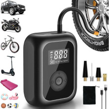 150PSI Cordless Car Tire Inflator, BYONDSELF Mini Electric Inflator Cordless Digital Car Compressor, Black