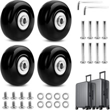 Suitcase Caster, Luggage Suitcase Repair Caster Heavy Duty 50mm Mute Rubber Universal Swivel Wheel, 4PCS