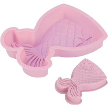 Mermaid Cake Mold, Pink Large Silicone Mold Sugar Paste 3D Cake Mold Mermaid Tail Shape Molds Large Fondant Mold