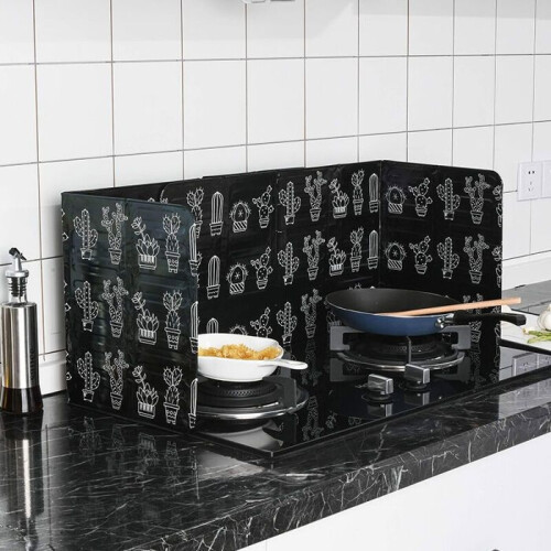 Kitchen Foldable Splash Guard Aluminum Foldable Splash Guard Anti-Splash Plate Foldable Cooking for