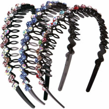 3 Pack Glitter Rhinestone Headbands, Elegant Girls Headband, Fashion Rhinestone Crystal Headband for Women Girls,