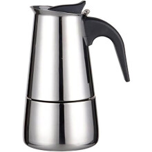 Italian Moka stainless steel coffee maker - 4 cups, 200 ML - Compatible with induction, gas, vitroceramic