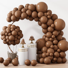 TETOU Brown Latex Balloons Kit 129 pcs 18 12 10 5 inch