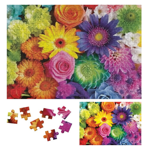Puzzle din lemn cu flori, ecologic, 1 bucată