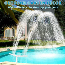 PVC Swimming Pool Sprinkler System, High Pressure Fountain with Adjustable Nozzle, Garden Fountain
