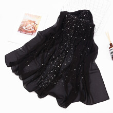 Langt hijab-skjerf i chiffon for kvinner 175 x 72 cm