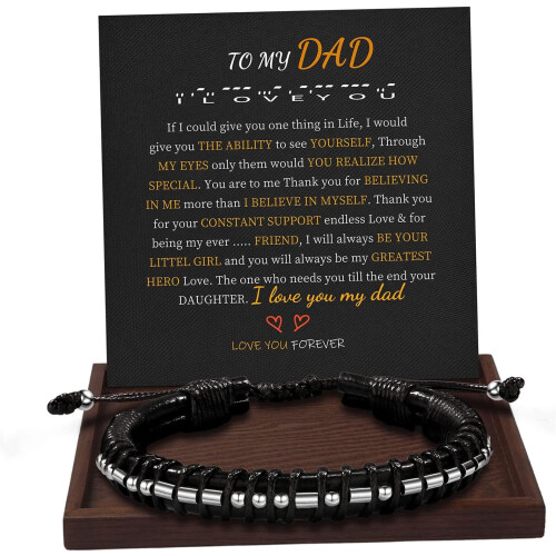 Verstelbare leren armband voor heren met morsecode