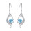 925 Sterling Silver Plumeria Drop Earrings Blue One Size 1