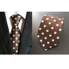 8 cm breite Herrenkrawatte mit Jacquardmuster und Polka-Dots