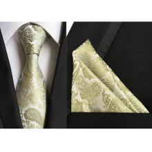 Herren-Krawatten- und Einstecktuch-Set mit floralem Paisley-Muster