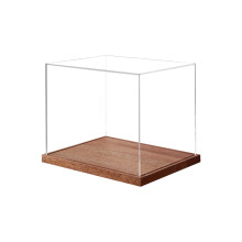 Vitrine für Football-Helm mit Holzsockel,