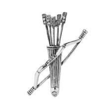 Heren retro pijlenkoker broche pin vintage legering-Zilver