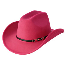 Cowboypet met brede randen voor zonnescherm en-roze rood