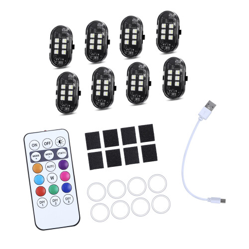 Modular LED Light Set with Wireless Remote Shockproof-8 lights