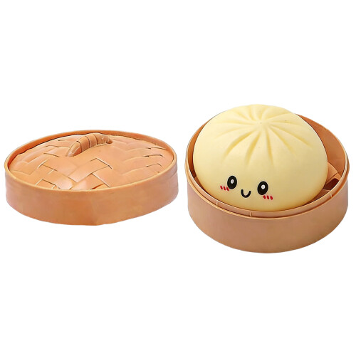 Cute Face Dumpling Ball Squeeze Toy For-cream with steamer