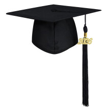 2026 Graduation Cap Classical Square Design-Black aldult