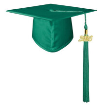 Classical Graduation Cap Square Bachelor Hat For-Green child