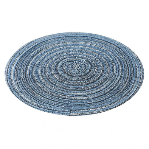 Runder Tischset für den Esstisch, hitzebeständig, blau, 38 cm 1