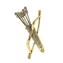 Herenpijlen en pijlkokerbroche met retro-stijl-Goud