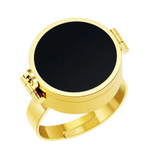 Adjustable Finger Ring For Lip Balm Storage-black gold gold