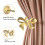 2 Pieces Brass Curtain Pull Back Hooks Gold Bows Wall Mounted 2