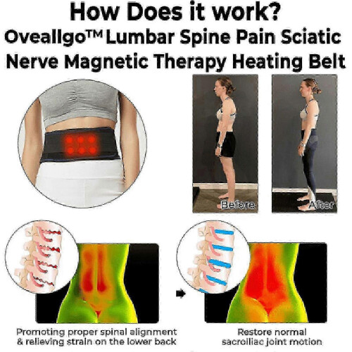 Lumbar support belt with self-supporting and heating function for men and women, breathable and heated. 1