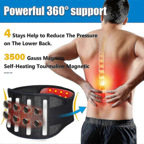 Lumbar support belt with self-supporting and heating function for men and women, breathable and heated. 2