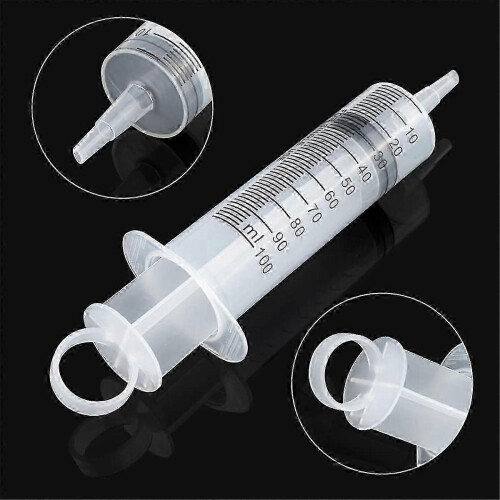 2025 4 Pcs 100Ml Large Syringe with Cap, Individually Sterile Sealed 2