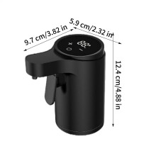 (Negro) Dispensador aireador de vino eléctrico con pantalla táctil, dispensador digital de botellas