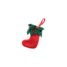 Couronne de Noël en feutre de laine-Petites chaussettes rouges