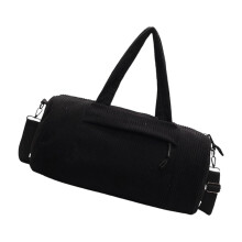 Corduroy Duffle Bag Spacious Lightweight Design Shoulder-Black