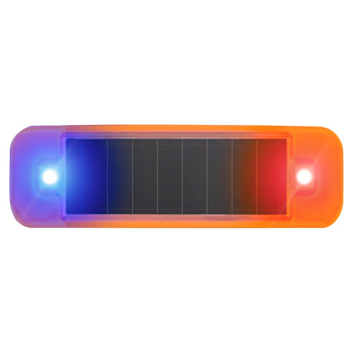 Solar Warning Light Auto Charging Night-Orange blue red light