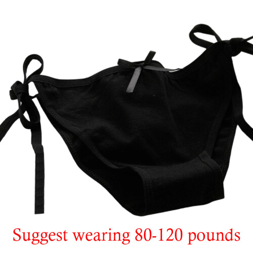 Side Tie Closure Ladies Underwear Elegant Bowknot Solid-White 2