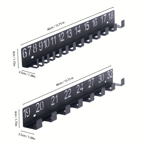 Sturdy Black Iron Wrench Rack Wall Mounted Space Saving-Set 2